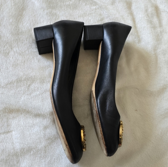 Gucci GG Gold Studded Interlocking Logo Low Block Heel Pump Sz 40.5 - Picture 4 of 13